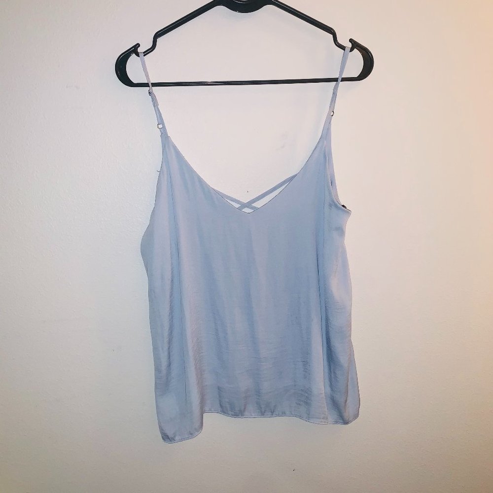 Baby Blue Silk Tank Top